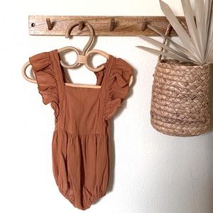 Baby Girl Rust Orange Ruffle Romper